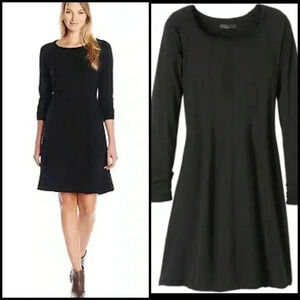 Prana Charissa Organic Cotton Black Long Sleeves Dress Size XS